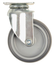 Møbelhjul dreibart m/plate mørkegrå 75 mm